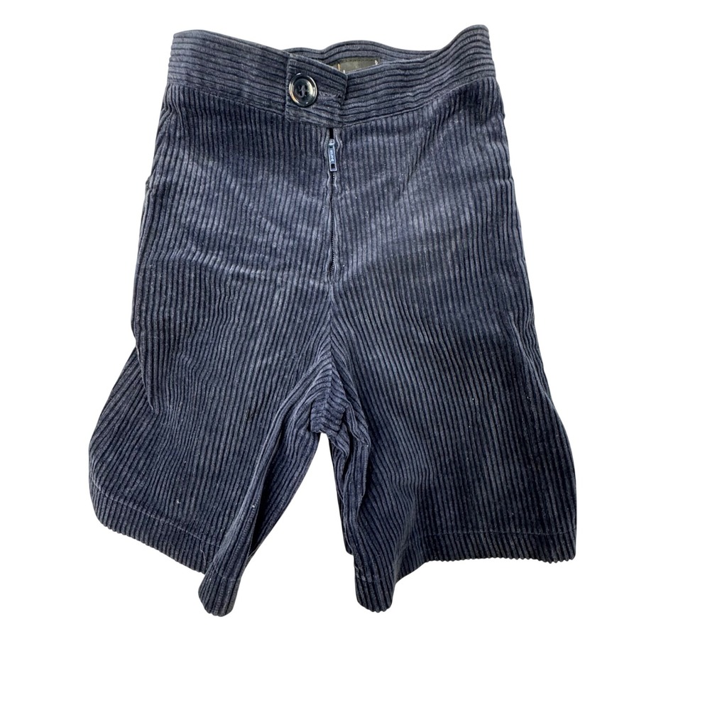 Michel Bachoz Corduroy Culotte Shorts Kids Size 2‎ Navy Blue Pleated Vintage 2T